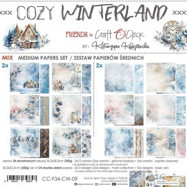 Дизайнерска хартия Cozy Winterland Mix на Craft O`Clock 20,3/20,3 см 